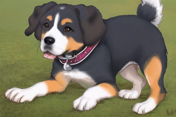 小さな王様になる犬の絵描き日記