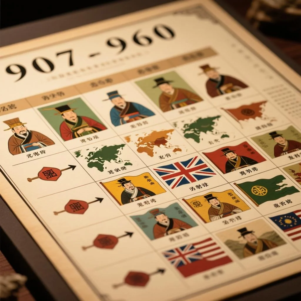 五代十国一览表：907-960年完整顺序与十国兴亡对照