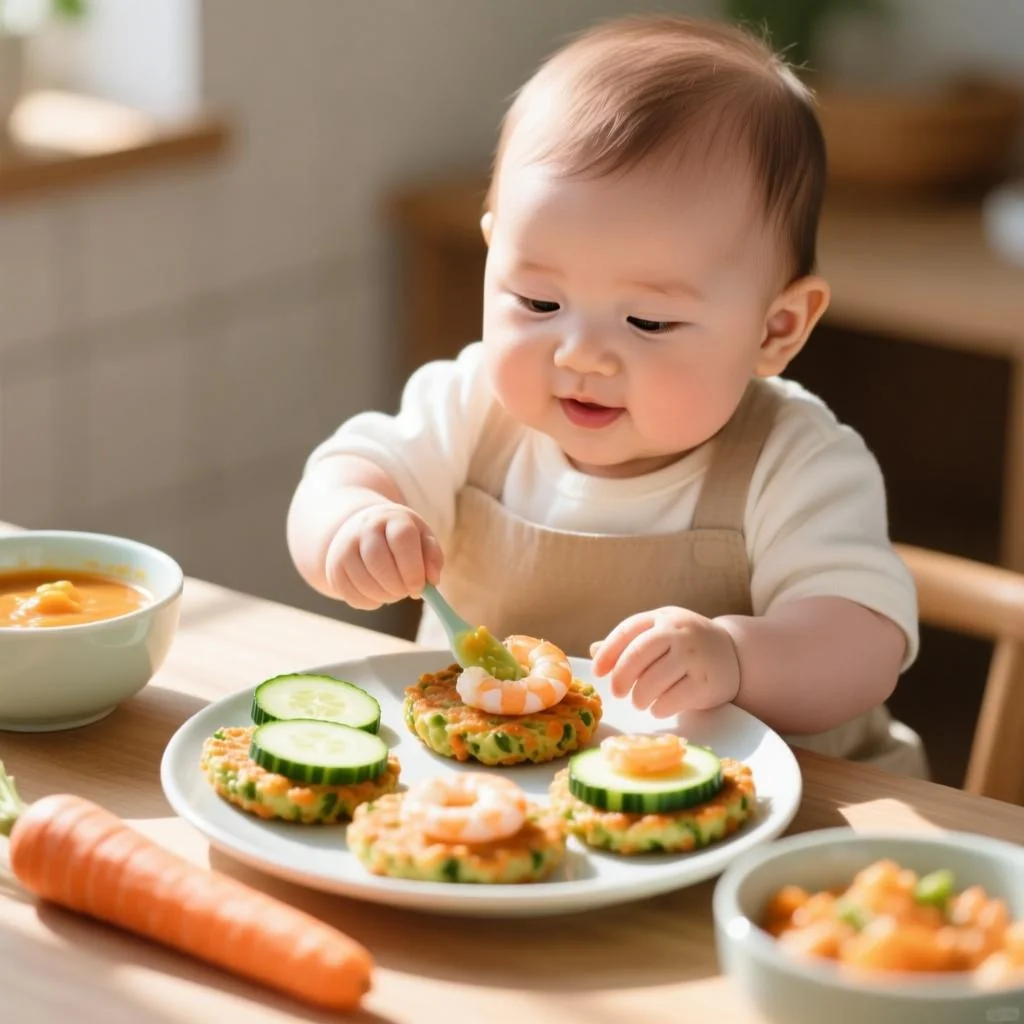8个月以上宝宝辅食胡萝卜黄瓜虾饼怎么做：完整营养搭配与制作指南