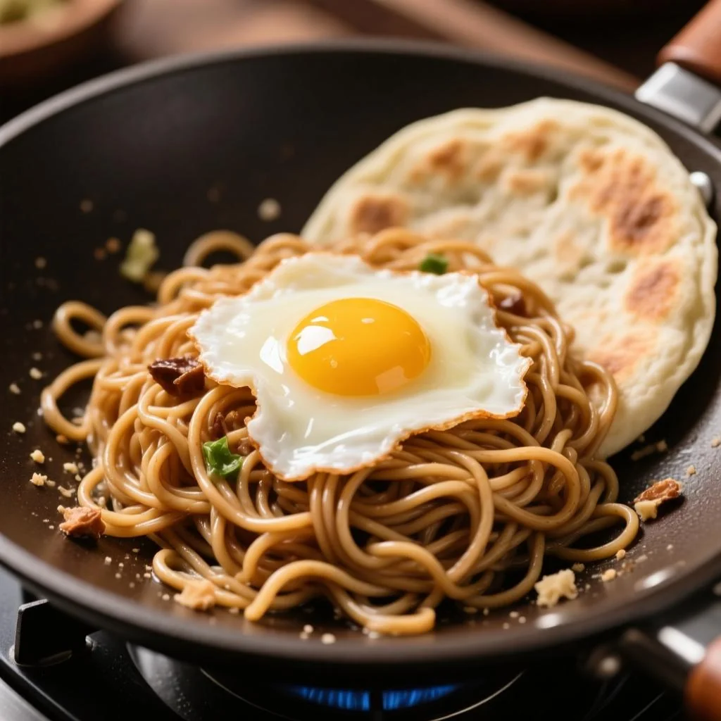 剩面条做饼老是散不成形？按这3步做蛋液裹得住、翻面不碎、外脆里软