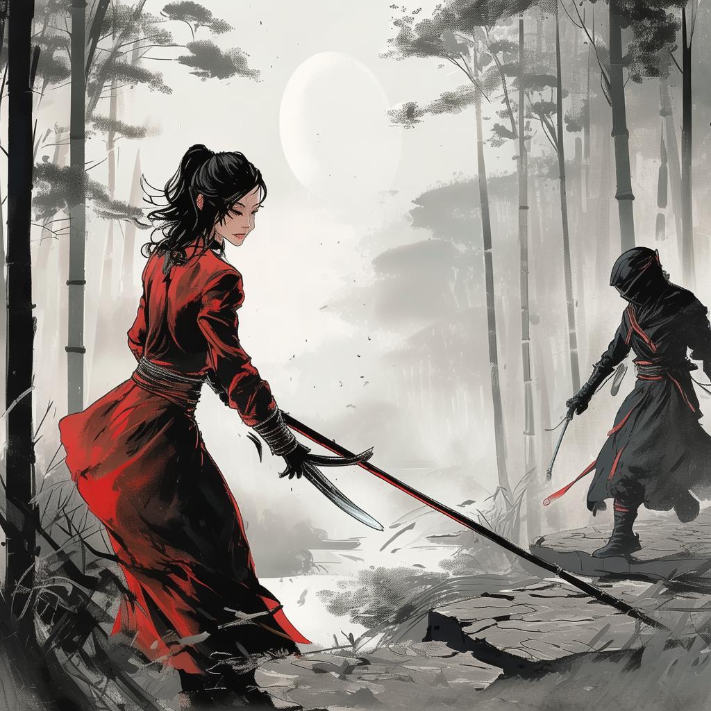 Shadowed Echoes of the Neon Blade