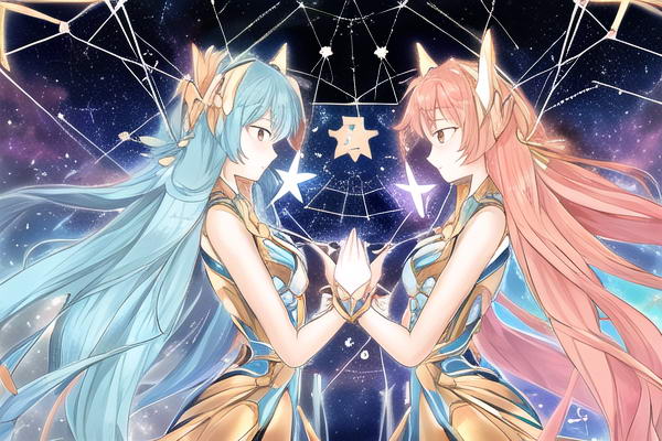 Twins Charm Unveiled A Heartwarming Encounter with the Enigmatic Gemini in Anime Style